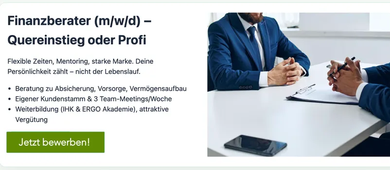 Finanzberater (m/w/d) – Quereinstieg oder Profi