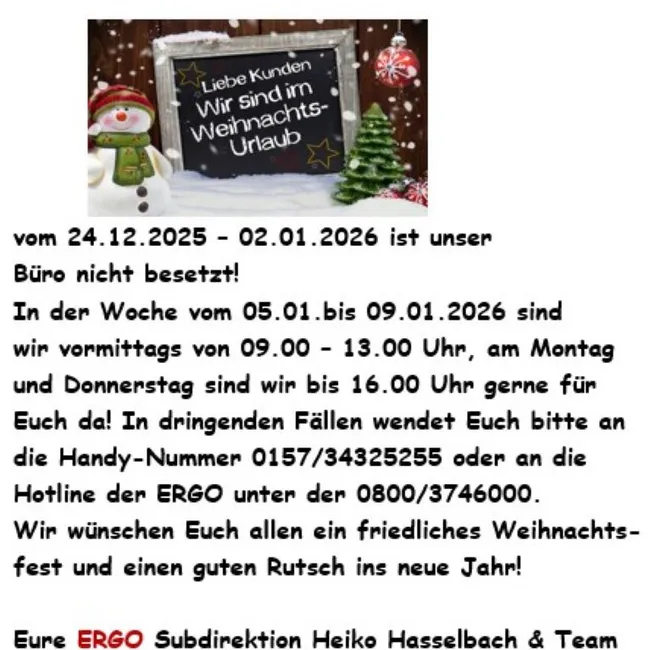 ERGO Subdirektion Heiko 
Hasselbach & Team