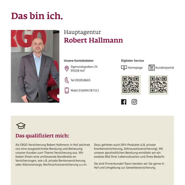 ERGO Versicherung 
Robert Hallmann 
in Hof