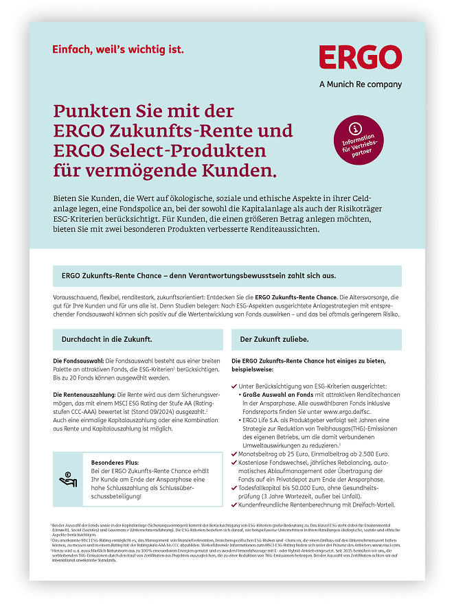 Highlightblatt ERGO Rente Chance