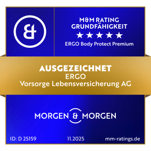 ERGO Body Protect Premium wurde von der renommierten Ratingagentur Morgen&Morgen auch in diesem Jahr erneut mit der Höchstnote fünf Sterne ausgezeichnet!