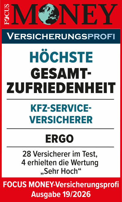 Die ERGO Kfz-Versicherung schneidet hervorragend ab, Ergo erreicht die „Höchste Gesamtzufriedenheit“.