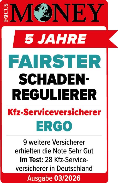 Testsiegel: ERGO Autoversicherung erneut auf dem Siegerpodest!