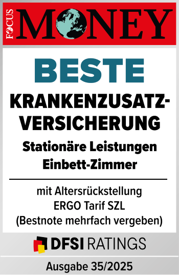Testsiegel: ERGO Krankenzusatzversicherung erneut auf dem Siegerpodest!