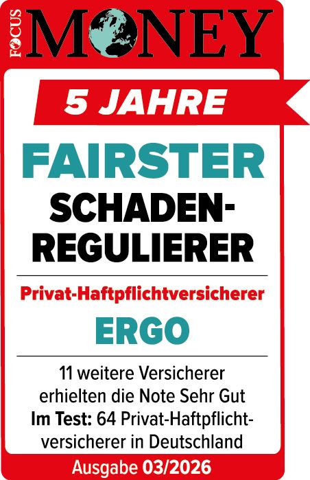 Testsiegel: ERGO Privat-Haftpflichtversicherung erneut auf dem Siegerpodest!