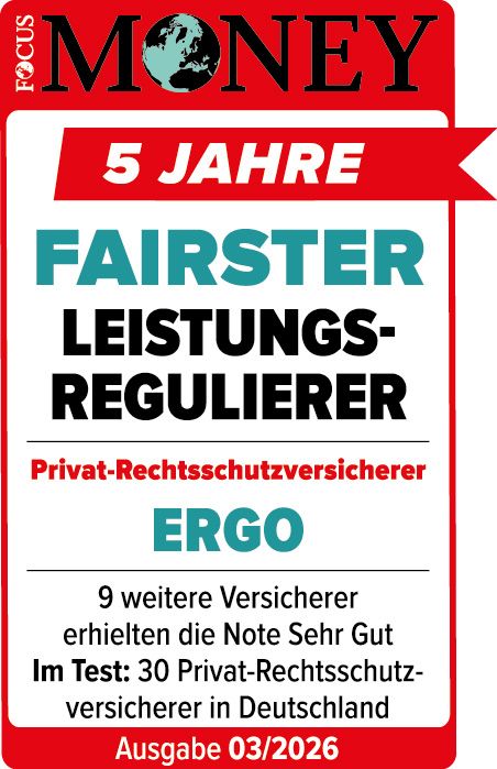 Testsiegel: ERGO Rechtsschutzversicherung erneut auf dem Siegerpodest!