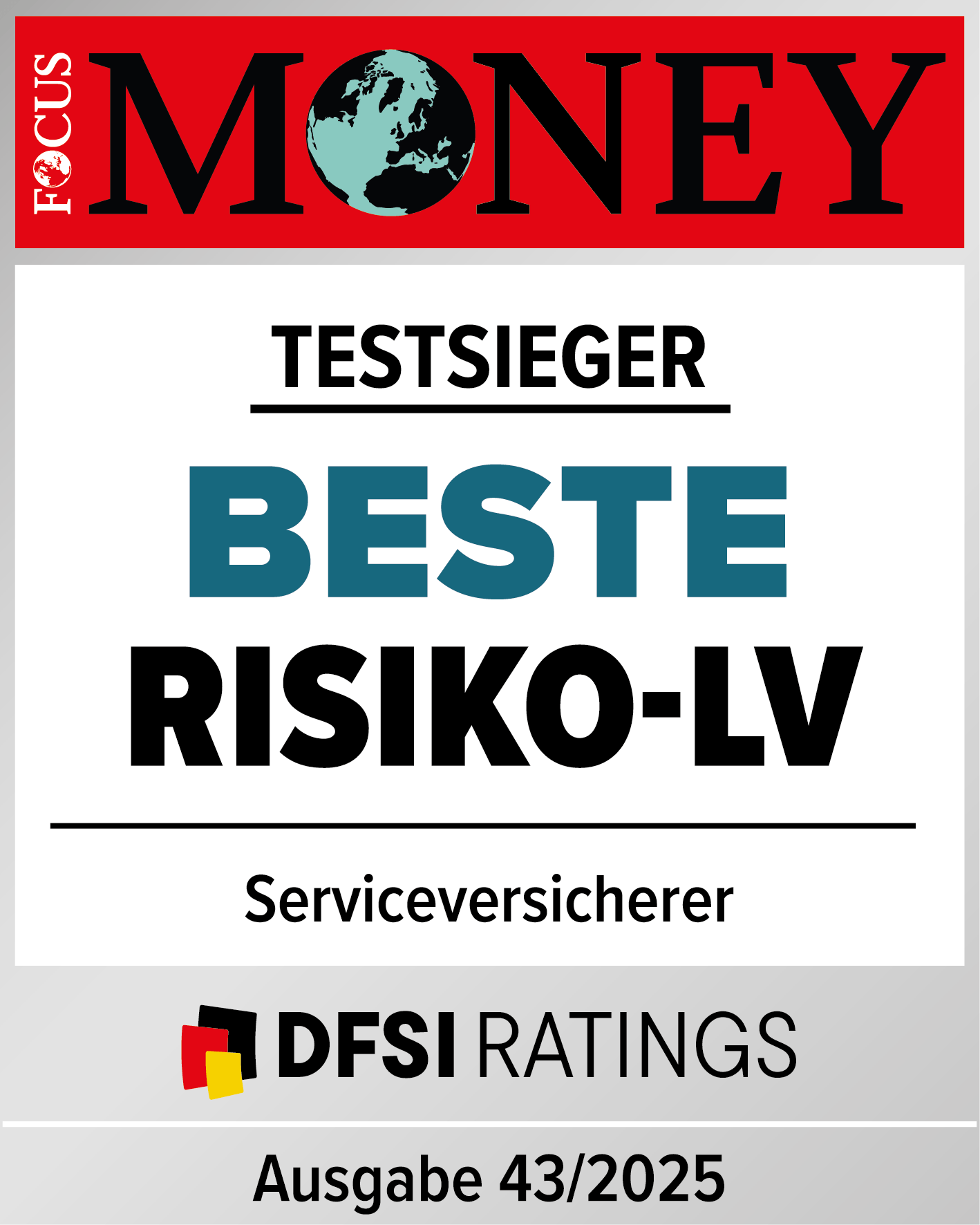 ERGO Risikolebensversicherung erneut auf dem Siegerpodest!