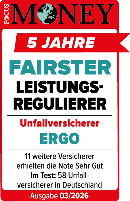Testsiegel: ERGO Unfallversicherung erneut auf dem Siegerpodest!