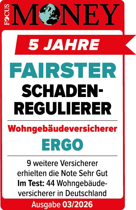 Testsiegel: ERGO Wohngebäudeversicherung erneut auf dem Siegerpodest!