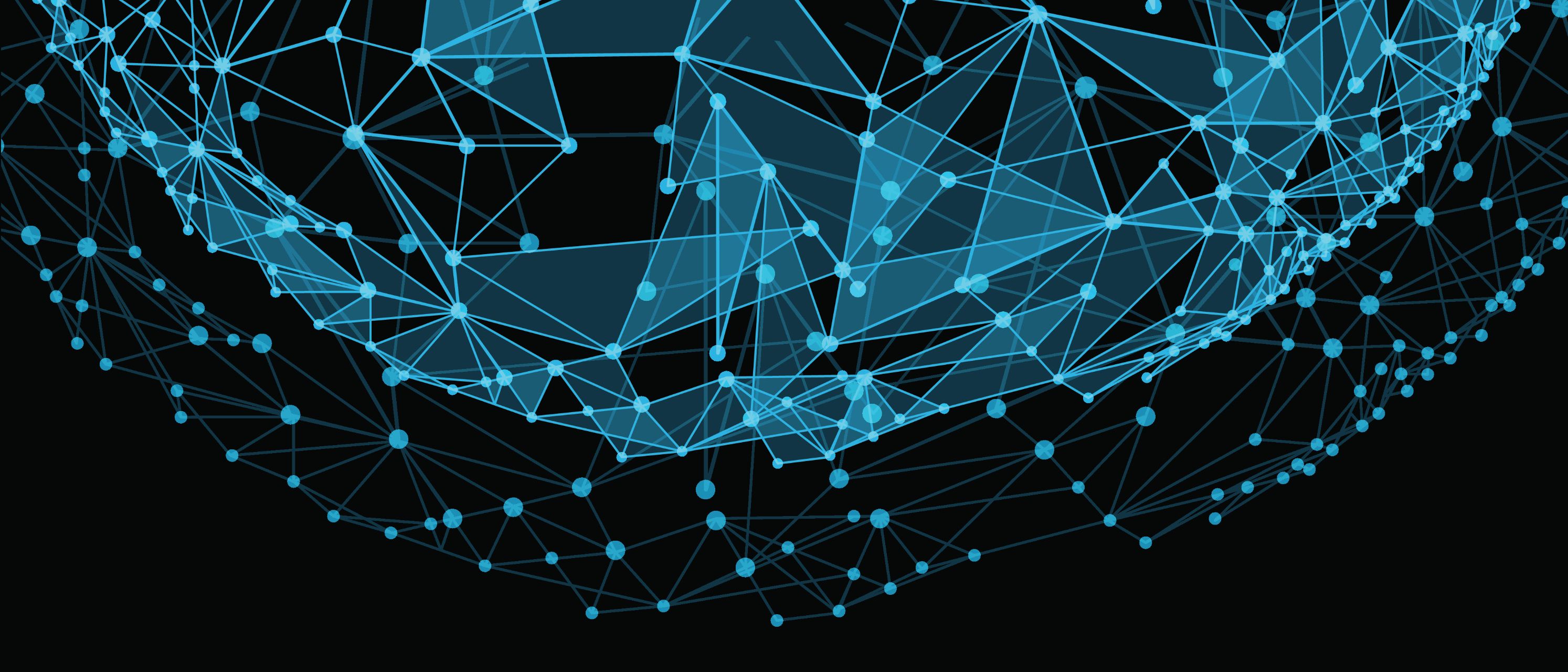 Abstract polygonal futuristic background with dots and lines.