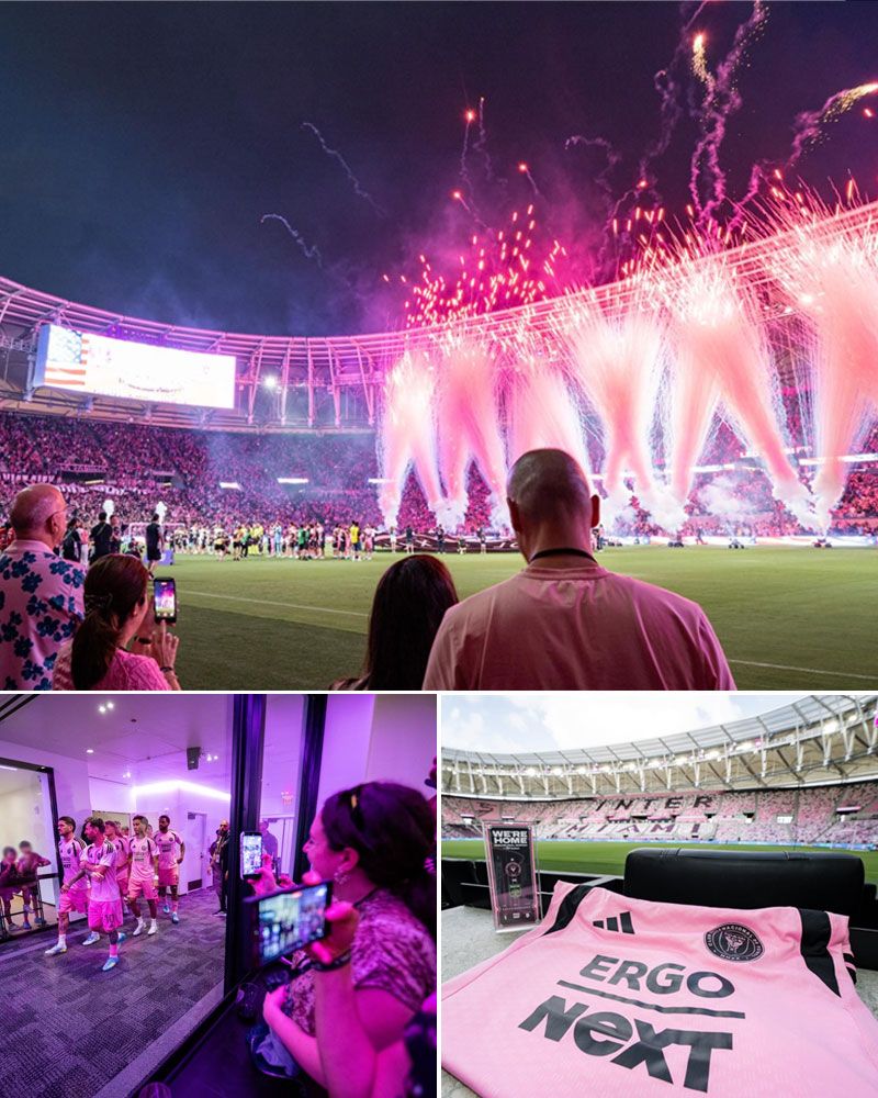 A photo collage from the opening of Inter Miami CF’s new stadium.