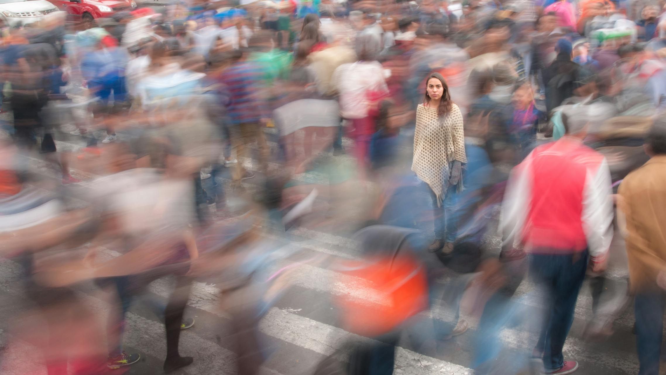 Verschommene Menschenmenge