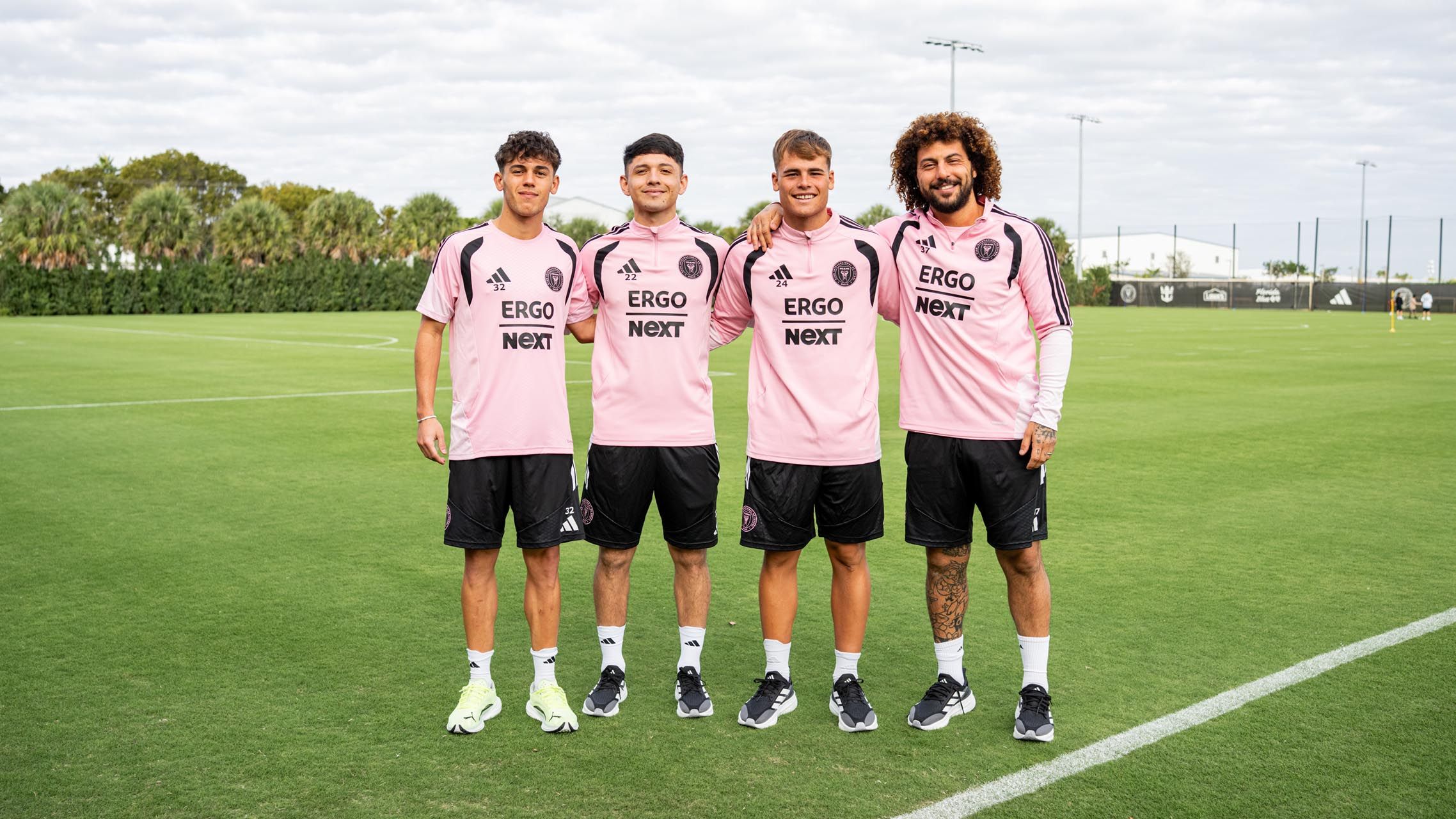 Four Inter Miami CF footballers are presenting the new home kit together.
